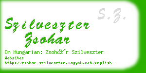 szilveszter zsohar business card